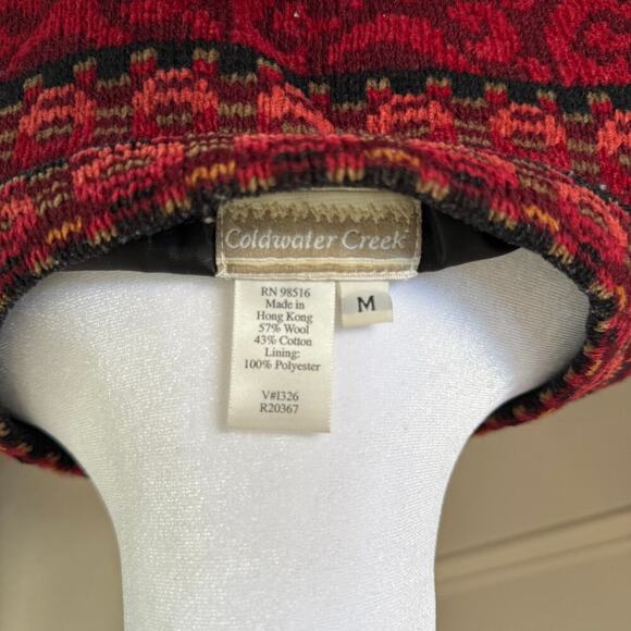 Coldwater Creek Icelandic Vintage Wool Blend Cheongsam Style Sweater Jacket M - Picture 4 of 4